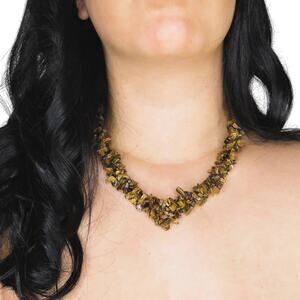 1990s Vintage Tiger's Eye Stone Chunky Necklace